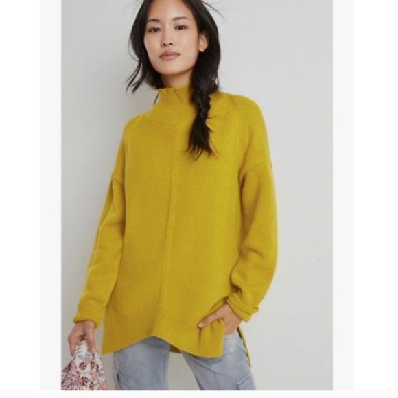 Maeve by Anthropologie Crystal Tunic Sweater Yellow Small - Picture 9 of 9